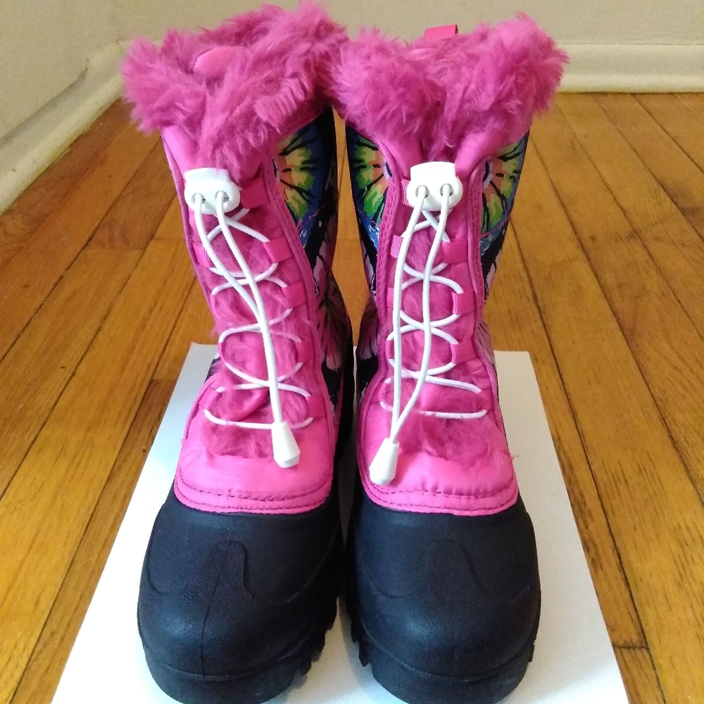 *NEW* GIRLS FALLS CREEK PINK/BLACK WINTER BOOTS